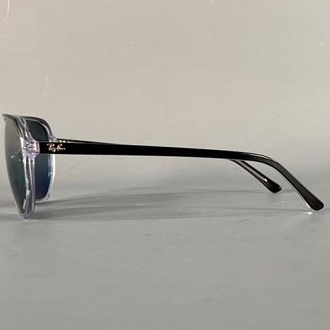 RAY-BAN Bill One Chromance Black Transparent Acetate Two Tone Polarized Aviator Sunglasses