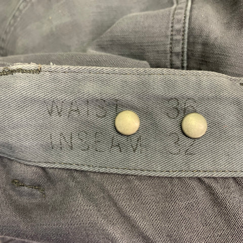 RRL by RALPH LAUREN Size 36 Indigo Wash Cotton Straight Button Fly Patch Pockets Casual Pants