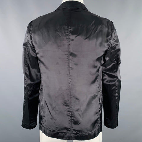 ALEXANDER MCQUEEN Size 40 Black Jacquard Wool Blend Sport Coat