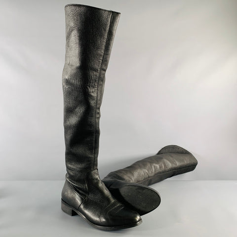 LAVORAZIONE ARTIGIANA Size 7 Black Pull On Boots