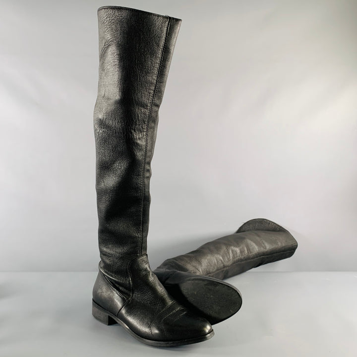 LAVORAZIONE ARTIGIANA Size 7 Black Pull On Boots
