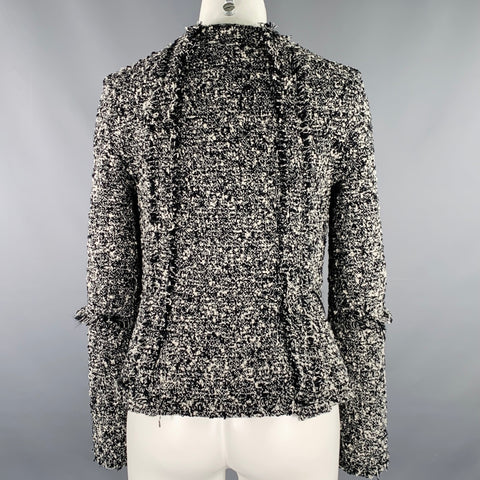 JONATHAN COHEN Size 2 Black White Wool Nylon Tweed Jacket Blazer