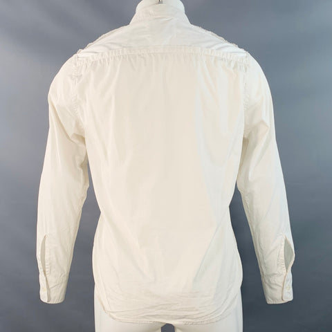 MAISON MARGIELA Size 39 White Cotton Curved Cutaway Long Sleeve Shirt