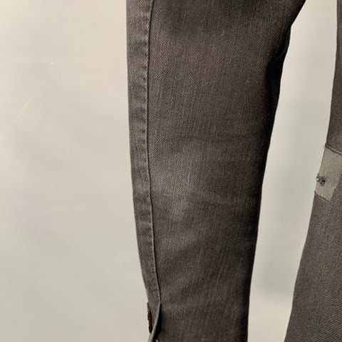 CoSTUME NATIONAL Size 36 Black Cotton Blend Peak Lapel Sport Coat