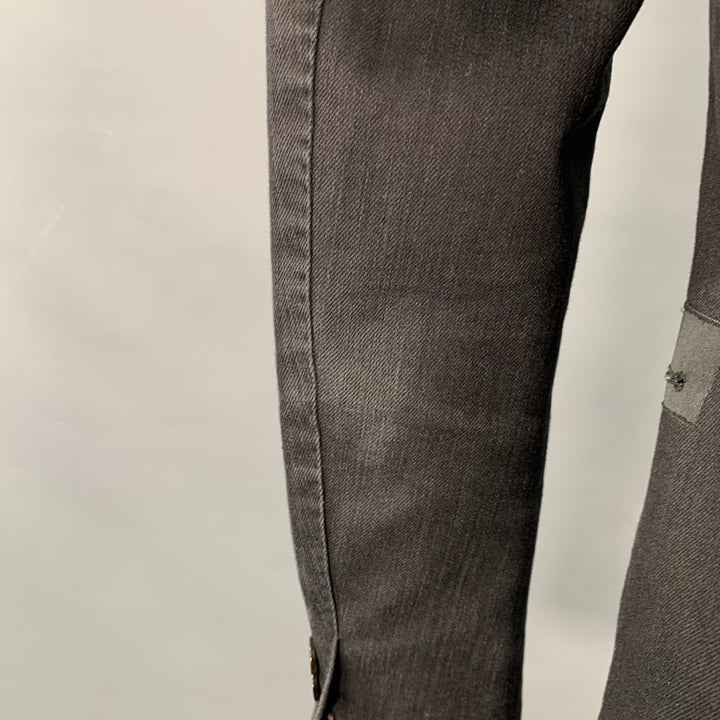 CoSTUME NATIONAL Size 36 Black Cotton Blend Peak Lapel Sport Coat