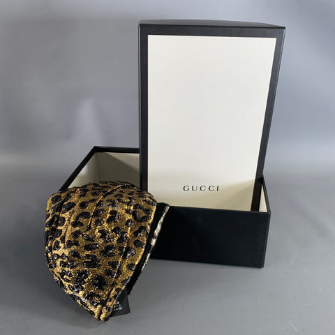 GUCCI Leopard Cotton Blend Metallic Hats