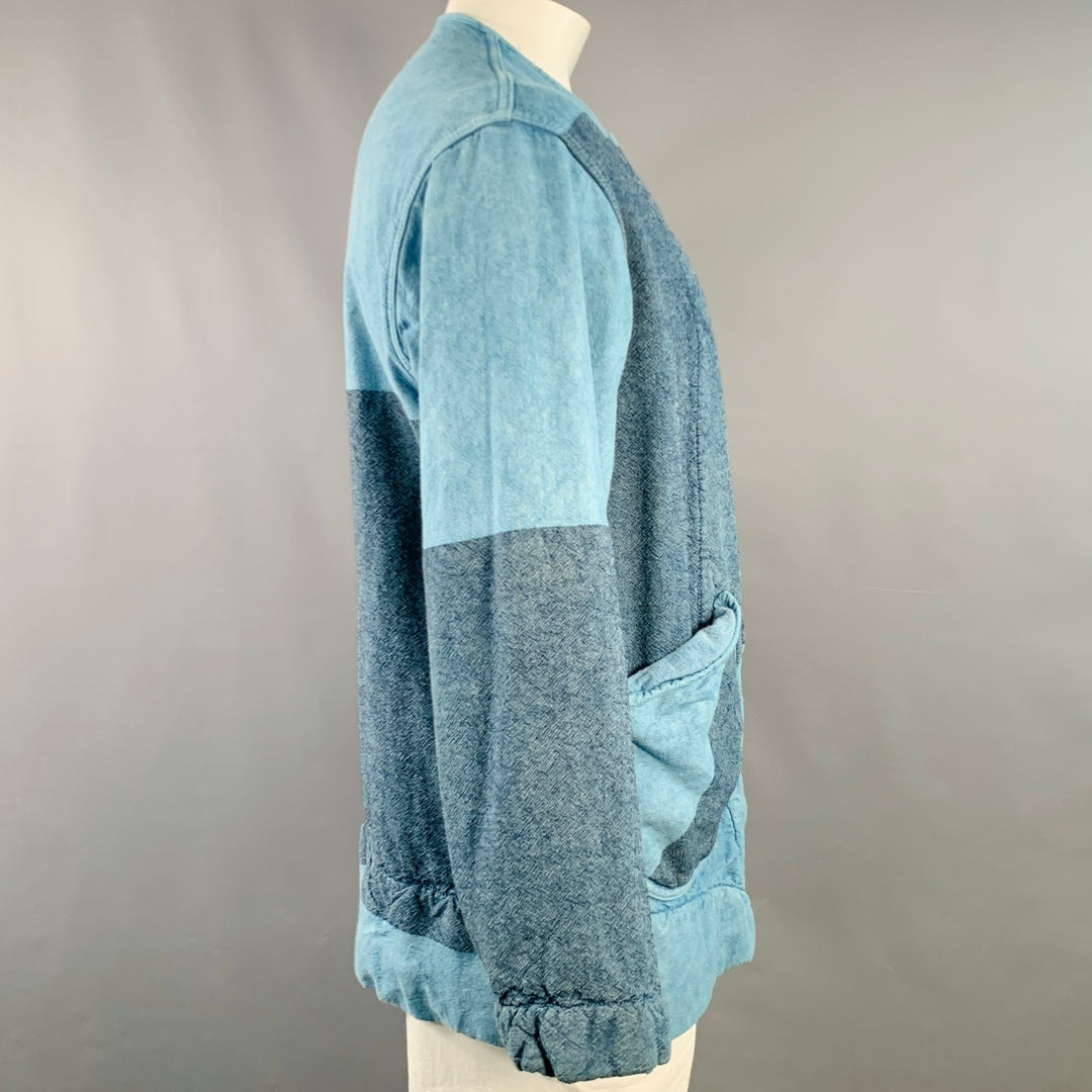 TENDER Size XXL Blue Indigo Patchwork Cotton Wool Jacket