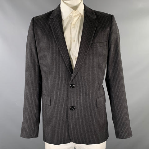 AMI by ALEXANDRE MATTIUSSI Size 42 Grey Pinstripe Notch Lapel Sport Coat