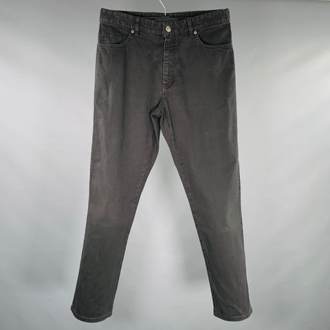 ERMENEGILDO ZEGNA Size 31 Black Cotton Blend Straight Jeans