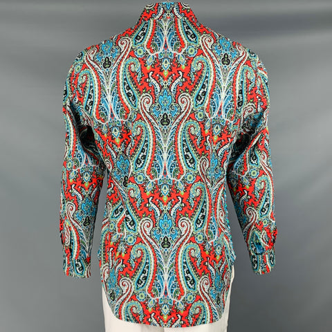 ROBERT GRAHAM Size L Black Multi Color Paisley Cotton Long Sleeve Shirt