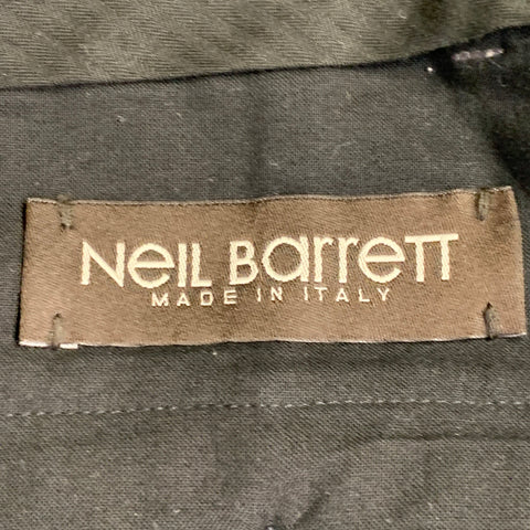 NEIL BARRETT Size 32 Black Charcoal Stripe Wool Flat Front Tapered Dress Pants