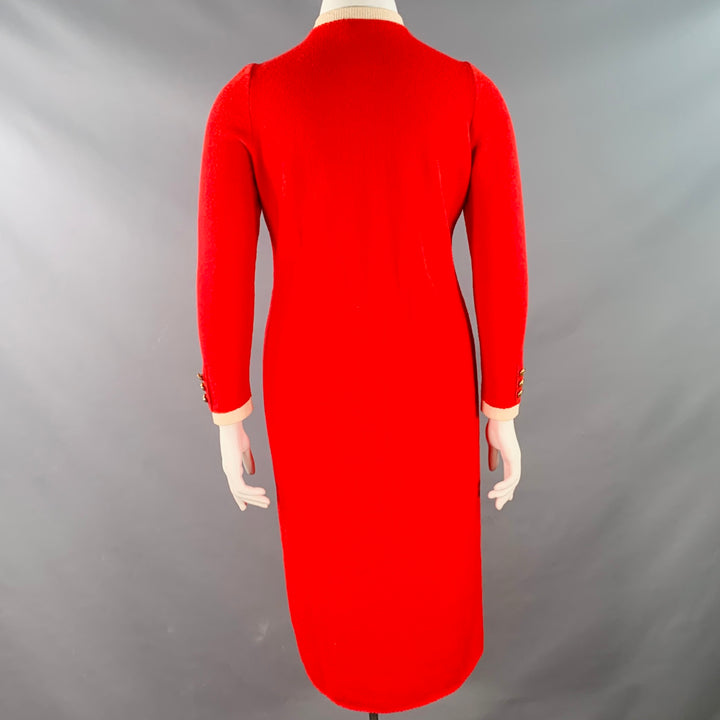 JAYLON Vintage Size 10 Red Cream Long Sleeve Knit Dress – Sui Generis  Designer Consignment