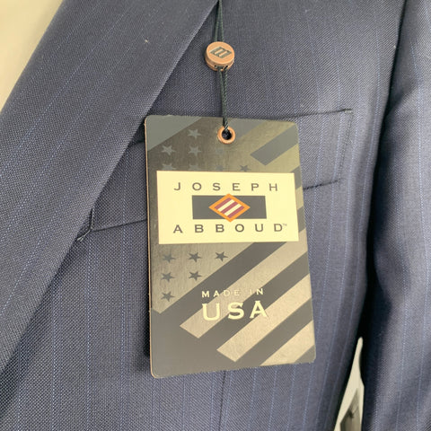 JOSEPH ABBOUD Chest Size 40 Navy Pinstripe Wool Single Breasted Suit
