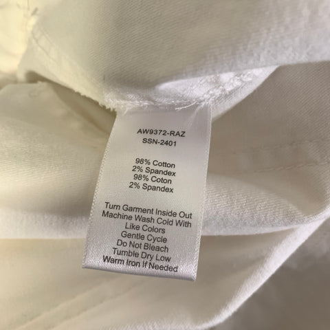 ATM Size 4 White Cotton Cargo Casual Pants