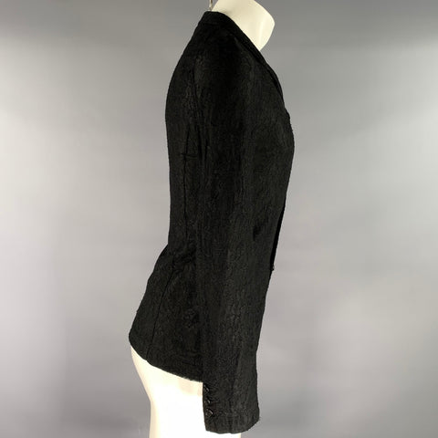 COMME des GARCONS Size XS Black Lace Notch Lapel Jacket