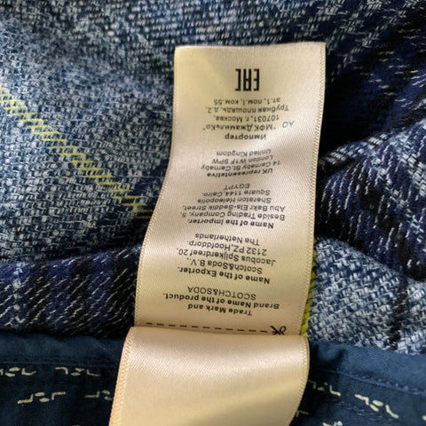 SCOTCH AND SODA Size S Navy Lime Plaid Cotton Zip Jacket