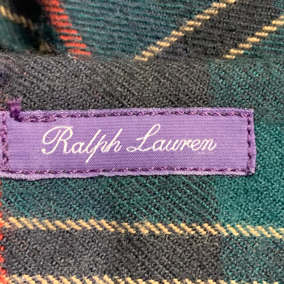 RALPH LAUREN Size 34 Green Red Plaid Wool Cargo Casual Pants