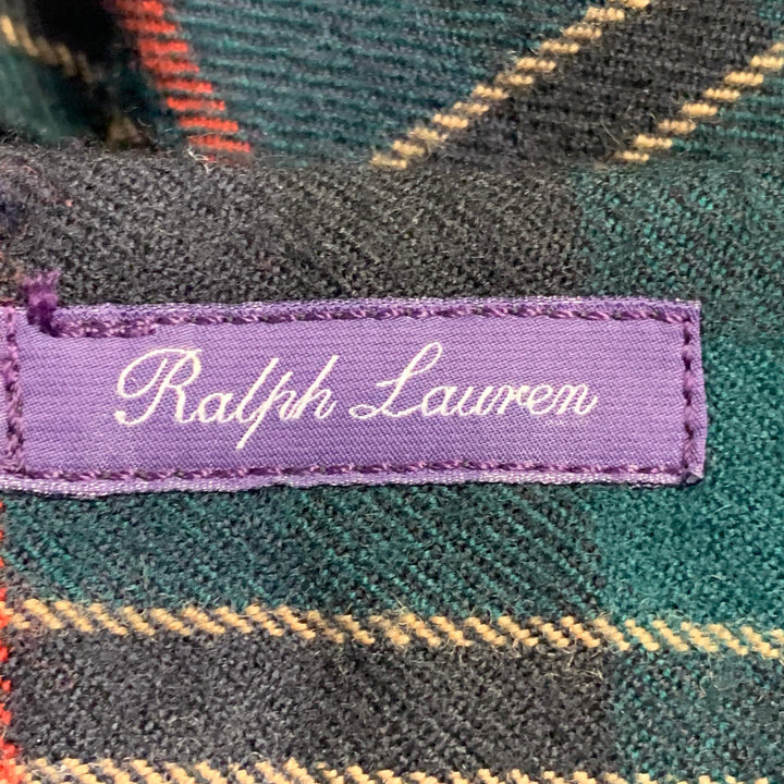 RALPH LAUREN Size 34 Green Red Plaid Wool Cargo Casual Pants