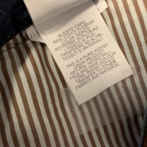 BRUNELLO CUCINELLI Size 36 Blue Indigo Distressed Cotton Button Fly Jeans