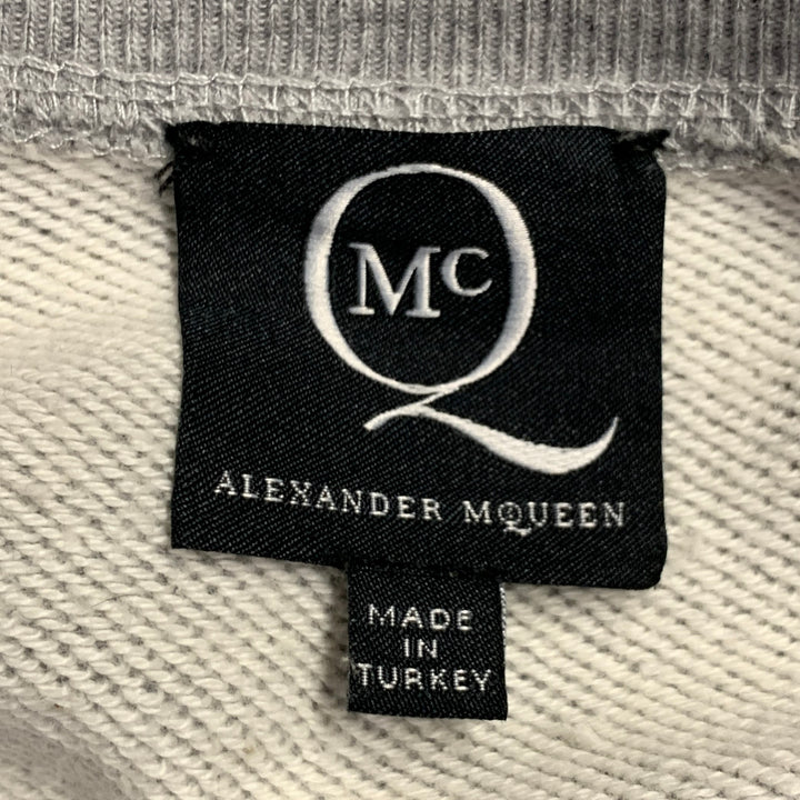 MCQ by ALEXANDER MCQUEEN Size S Grey Pink Green Cotton Embroidered Shift Sweatshirt Dress