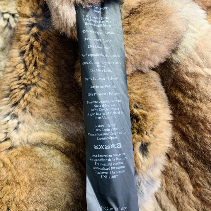 YVES SALOMON Size 36 Green Olive Acrylic Blend Fur Hooded Coat