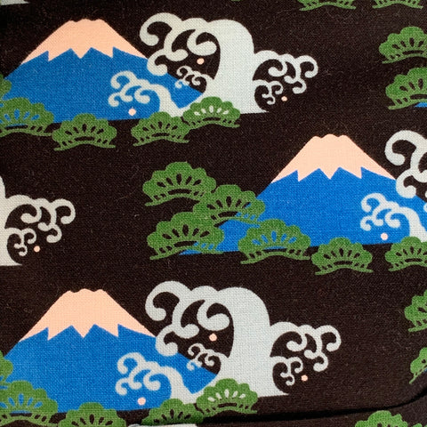 GITMAN VINTAGE Size S Blue Black Mt. Fuji Cotton Button Down Collar Long Sleeve Shirt