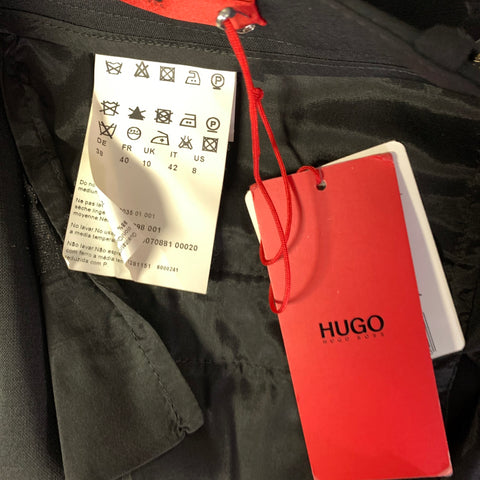 HUGO BOSS Size 8 Black Wool Blend Flat Front Dress Pants