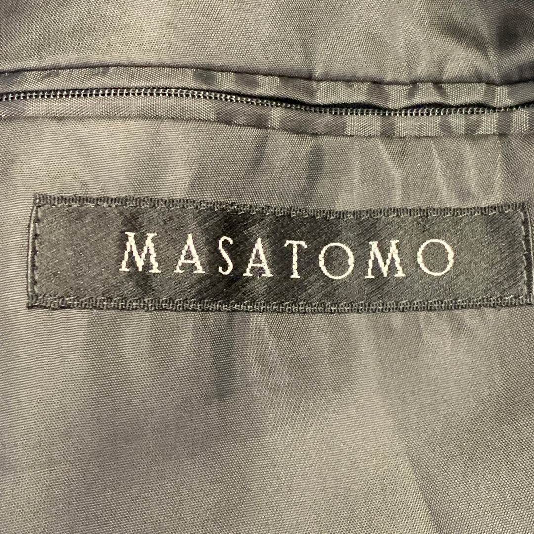 MASATOMO Size XL Black Velvet Viscose Silk Notch Lapel Sport Coat