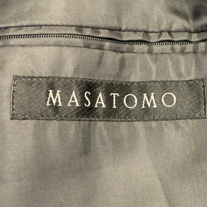 MASATOMO Size XL Black Velvet Viscose Silk Notch Lapel Sport Coat