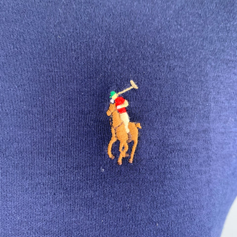POLO by RALPH LAUREN Size M Navy Cotton Half Placket Polo