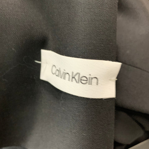 CALVIN KLEIN Size 46 Long Black Solid Wool Tuxedo Sport Coat