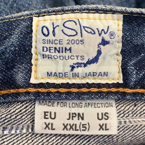Jeans ORSLOW taille XL 107 en denim selvedge indigo coupe droite ajustée