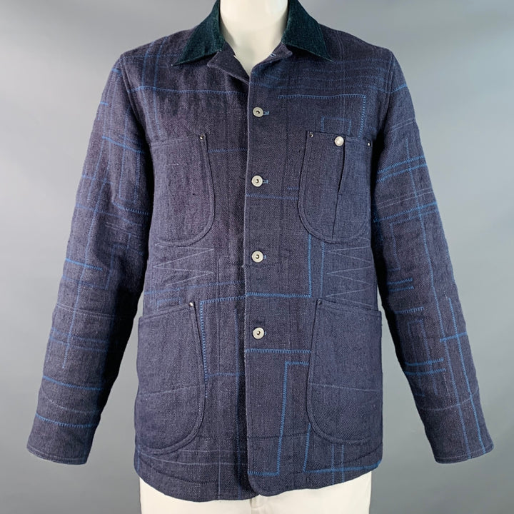 JUNYA WATANABE Size XL Navy Blue Embroidery Jute Worker Jacket