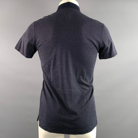THEORY Size XS Navy White Dots Cotton Pointed Collar Polo