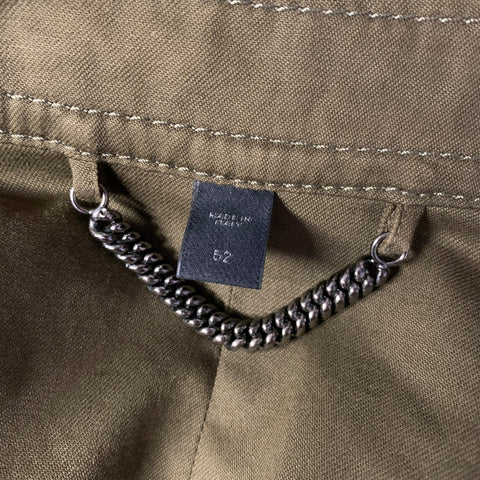 BURBERRY PRORSUM SS2012 Size 42 Green Olive Cotton Parka Coat