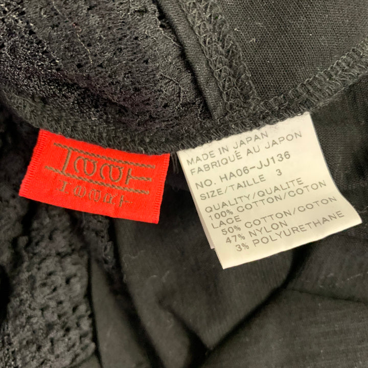 HAAT by ISSEY MIYAKE Size L Black Cotton 3/4 Sleeves Casual Top