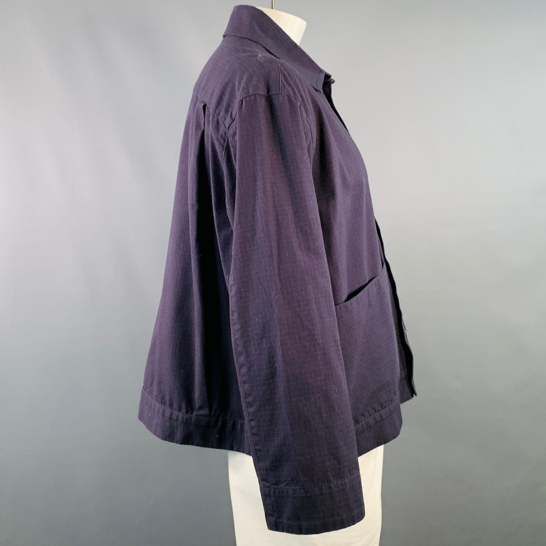 GREI Size XL Navy Cotton Two Pockets Buttoned Jacket