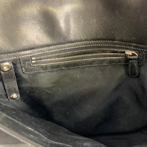 COACH Black Cowhide Leather Messenger Bag