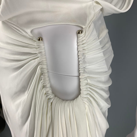 CHRISTOPHER ESBER Talla 6 Vestido largo drapeado de viscosa blanco