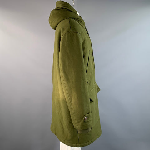 AMI by ALEXANDRE MATTIUSSI Size XXL Green Cotton Parka Coat