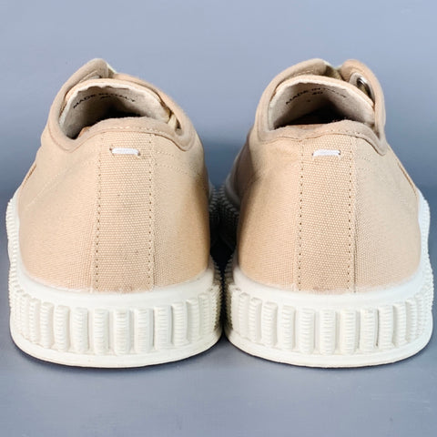 MAISON MARGIELA Size 7 Beige White Canvas Low Top Sneakers