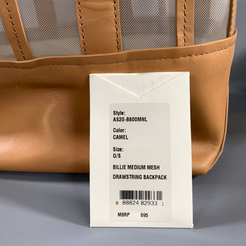 PHILLIP LIM SS2017 Tan Light Grey Mesh Leather Backpack