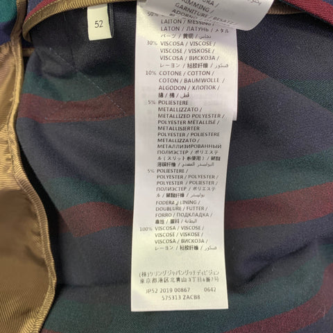 GUCCI 2019 Taille 42 Manteau en laine à rayures noires et bordeaux