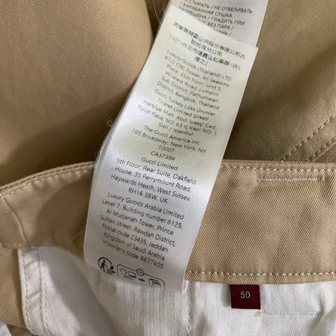 GUCCI Size 34 Khaki Cotton Zip Fly Casual Pants