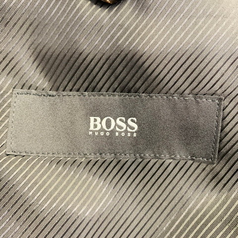 BOSS by HUGO BOSS Size 40 Black Virgin Wool Notch Lapel Tuxedo