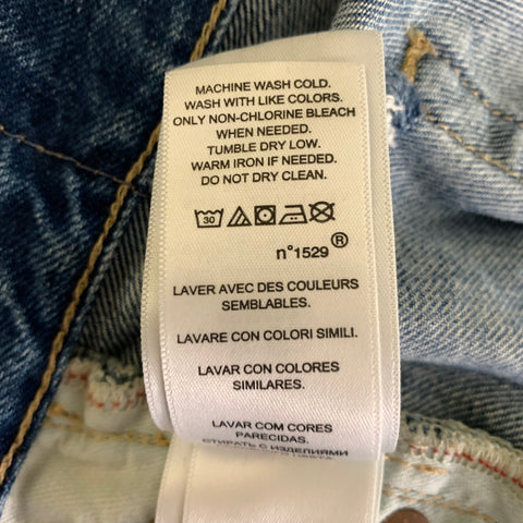 RALPH LAUREN Size 34 Blue Distressed Denim Jeans