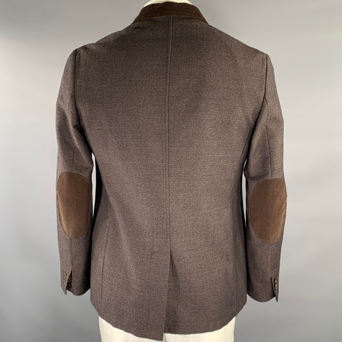 MAISON MARGIELA Size 42 Brown Blue Melange Wool Blend Sport Coat