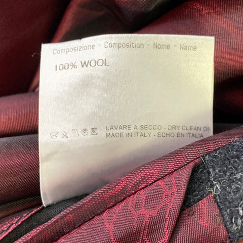 BRIONI Regular Grey Red Window Pane Wool Sport Coat