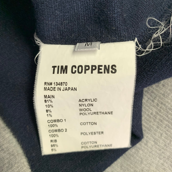 TIM COPPENS Size M Navy Grey Mixed Fabrics Acrylic Blend Sweatshirt
