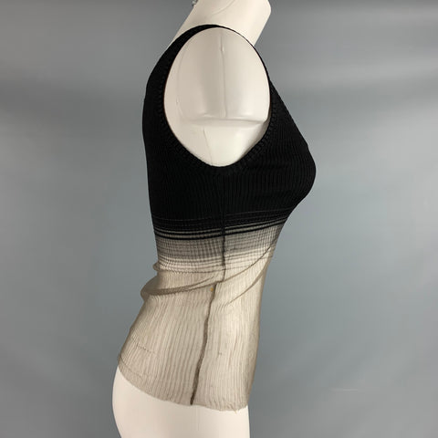 GRACE LING Size S/M Black Silver Viscose Blend See Through Tank Casual Top